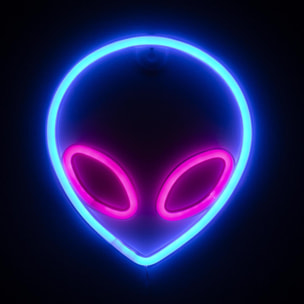 Pendente neon bicolore, design Alien Retro.