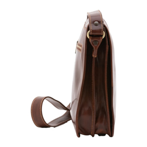 Borsa a tracolla uomo in vera pelle - Modello False - Made in Italy - 29.0 x 24.0 x 9.0 cm