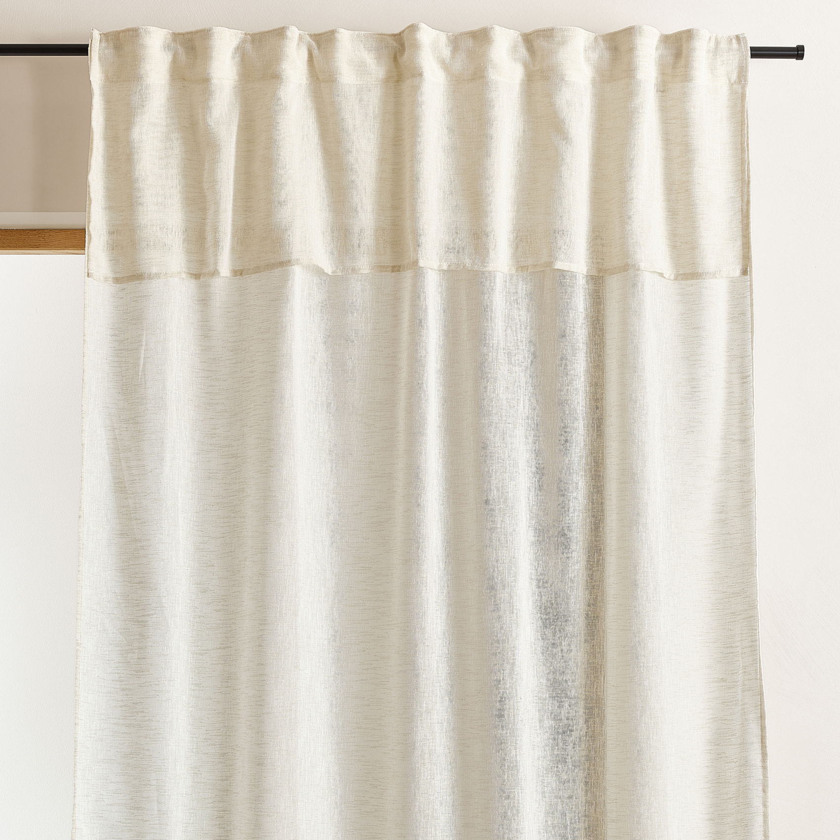 Voilage accroche 3 en 1  avec volant - Lin