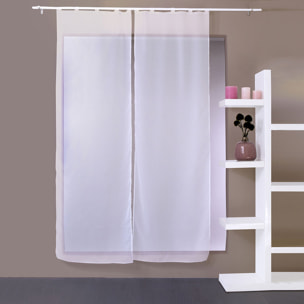 Paire de petits voilages droits à 5 passants - Blanc