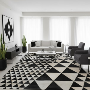 Tapis en cuir assemblé et cousu à la main NUGU