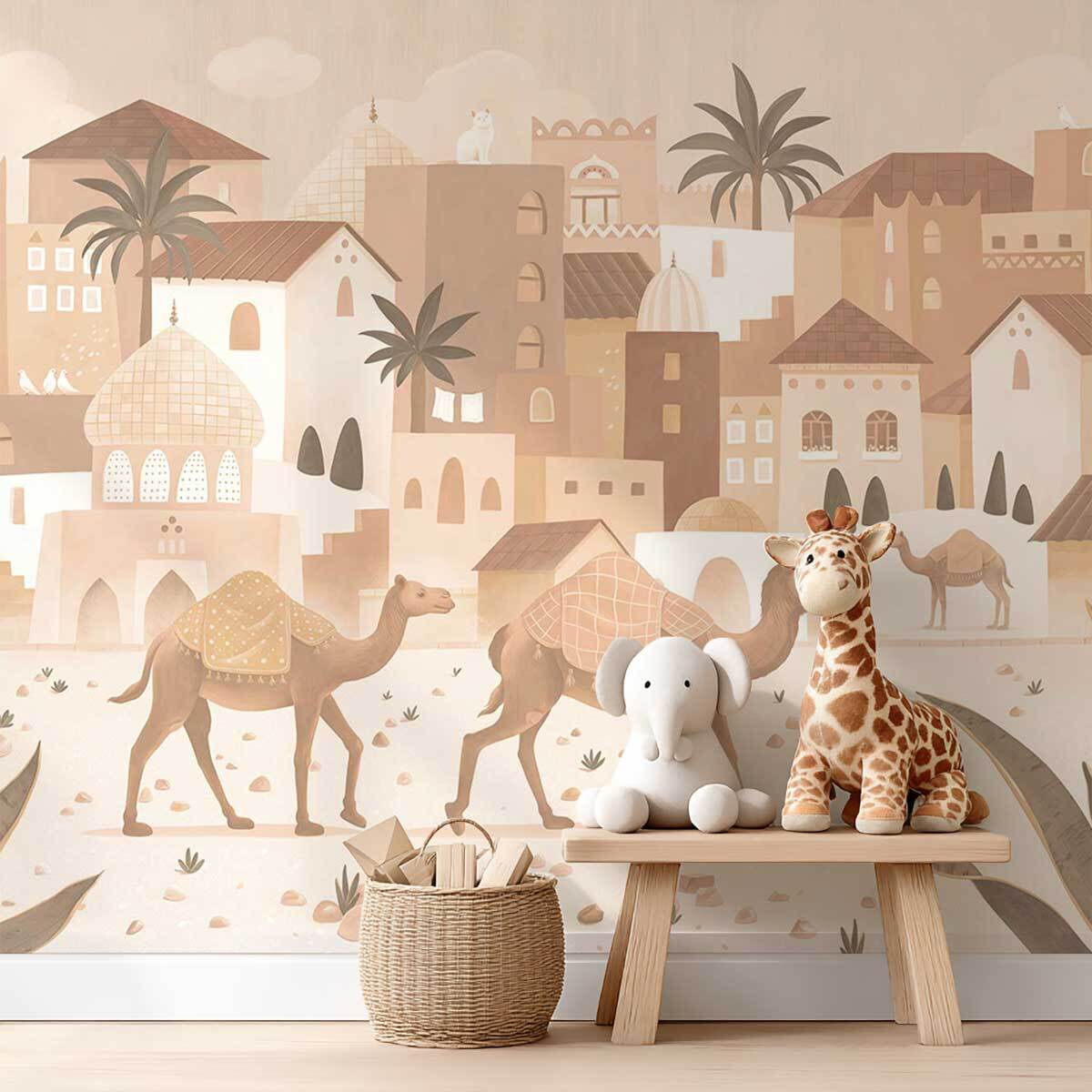 Papier peint aventure chambre garçon - La Cité des Sables Intissé