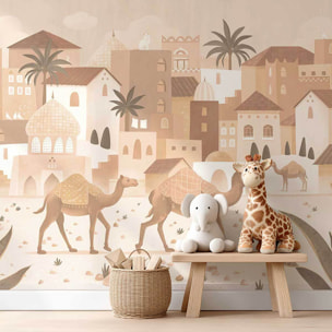 Papier peint aventure chambre garçon - La Cité des Sables Intissé