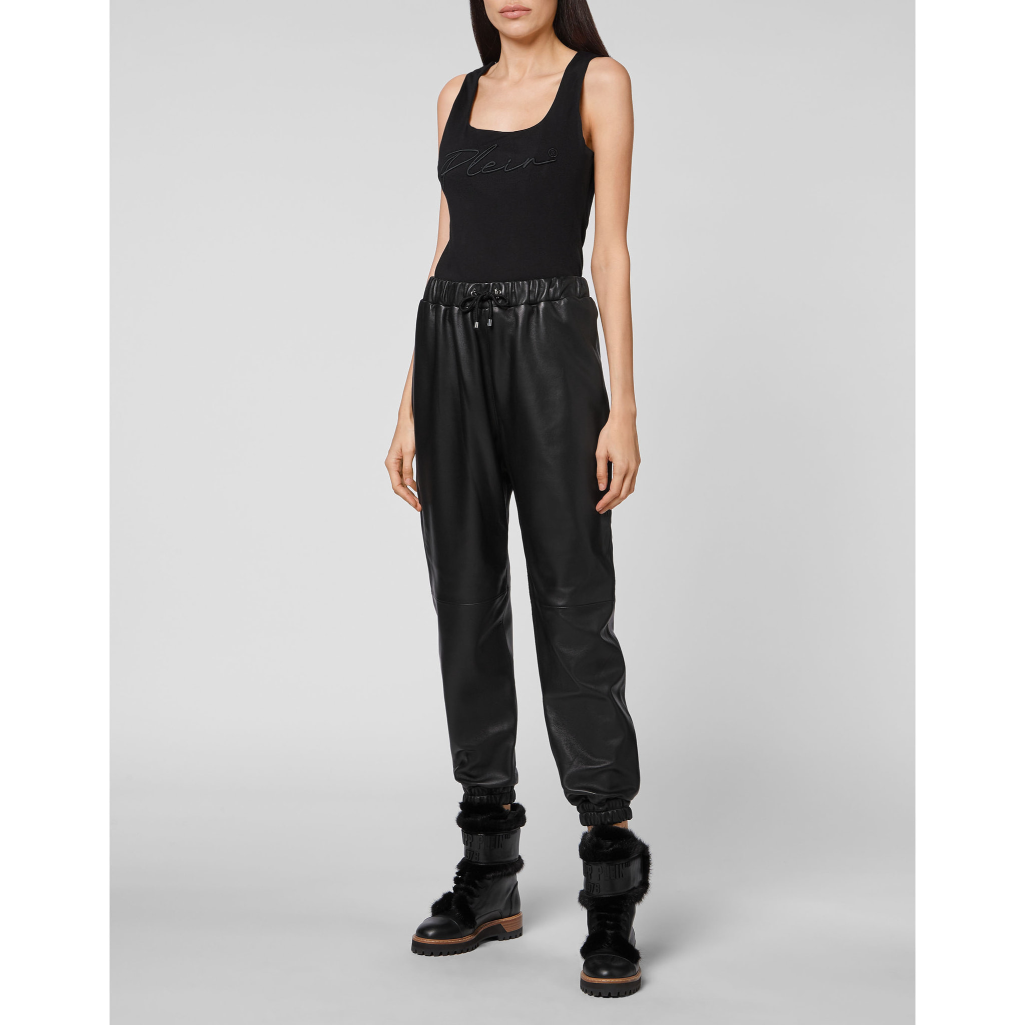 PHILIPP PLEIN Pantalones jogger de cuero