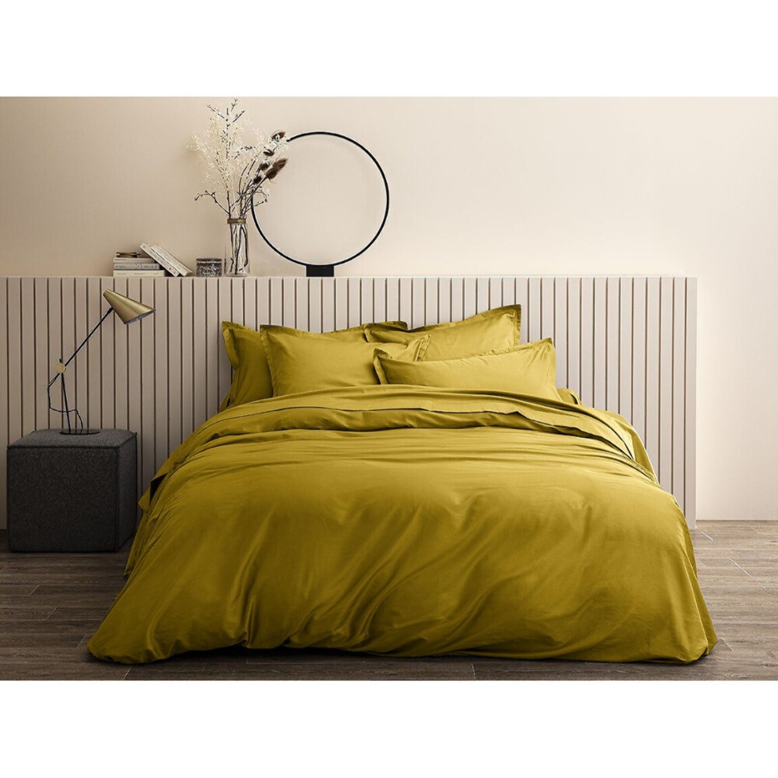Housse De Couette 100% Satin de Coton lavé 105 Fils Bronze