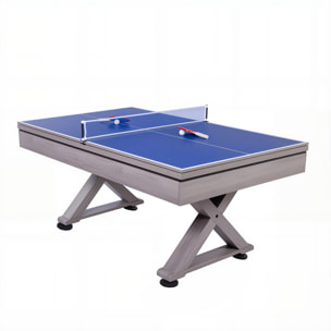 Table multi-jeux ping-pong et billard en bois gris ARIZONA