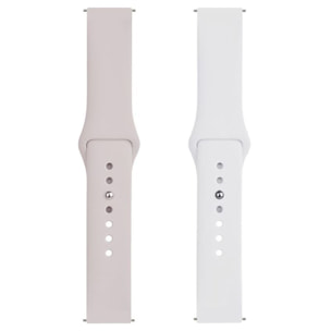 Bracelet IBROZ Samsung/Huawei SoftTouch 22mm blanc+rose