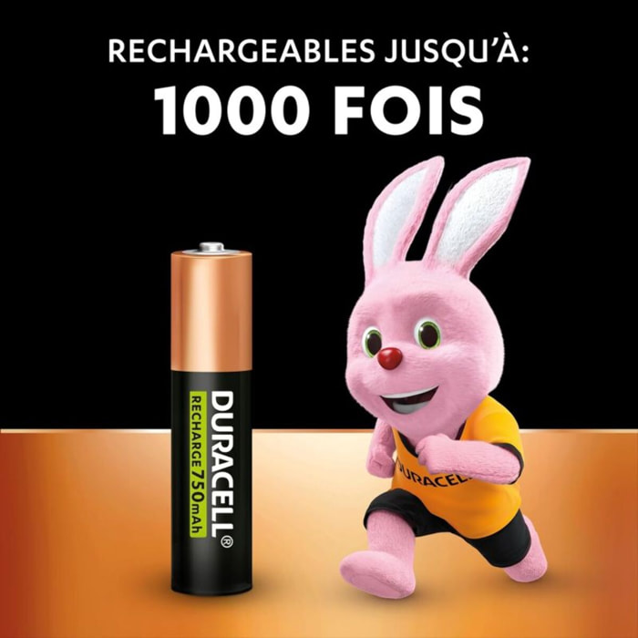 Pile rechargeable DURACELL AAA/LR03 PLUS POWER 750 mAh, x4