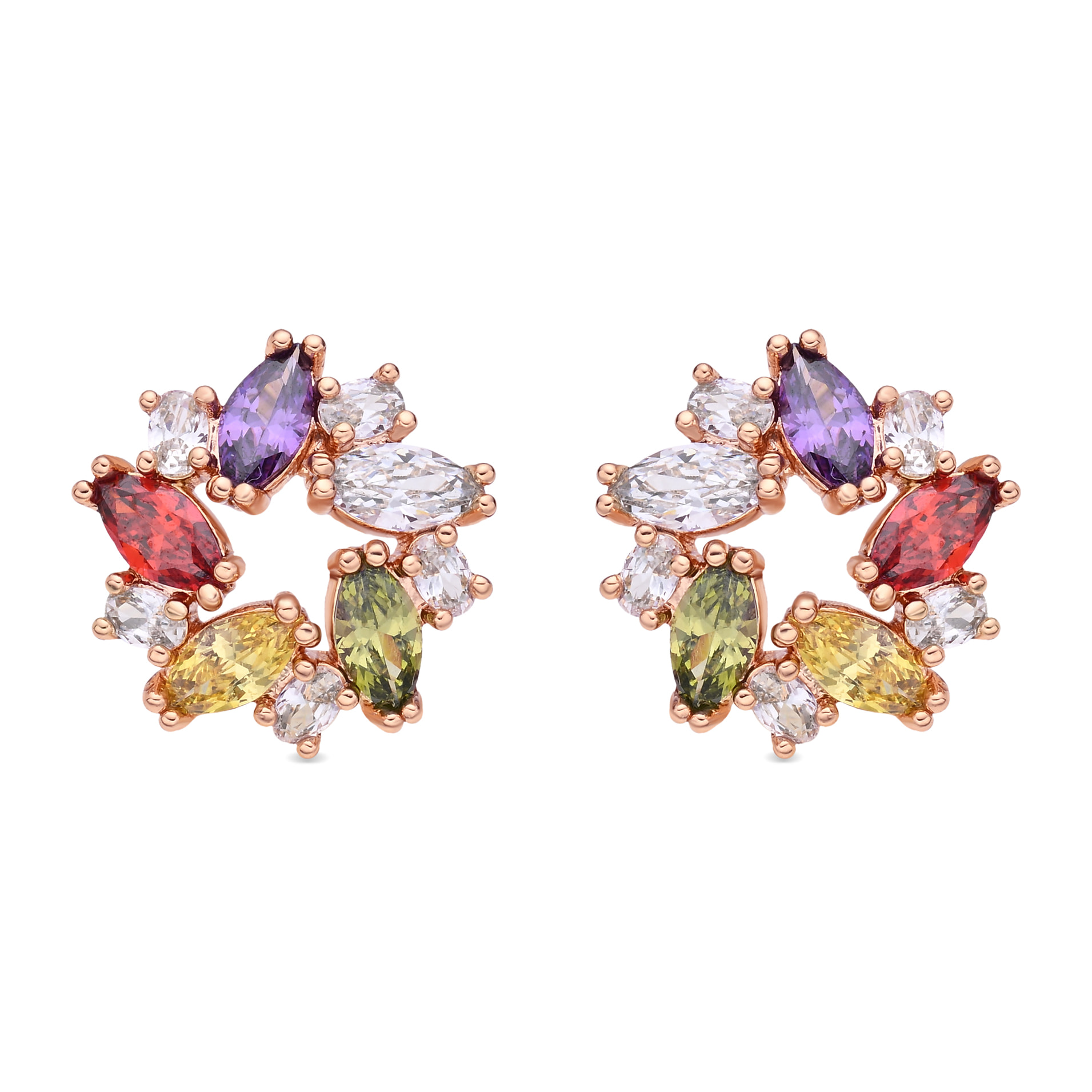 Pendientes Reyath acabado oro rosa 18k