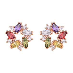 Pendientes Reyath acabado oro rosa 18k
