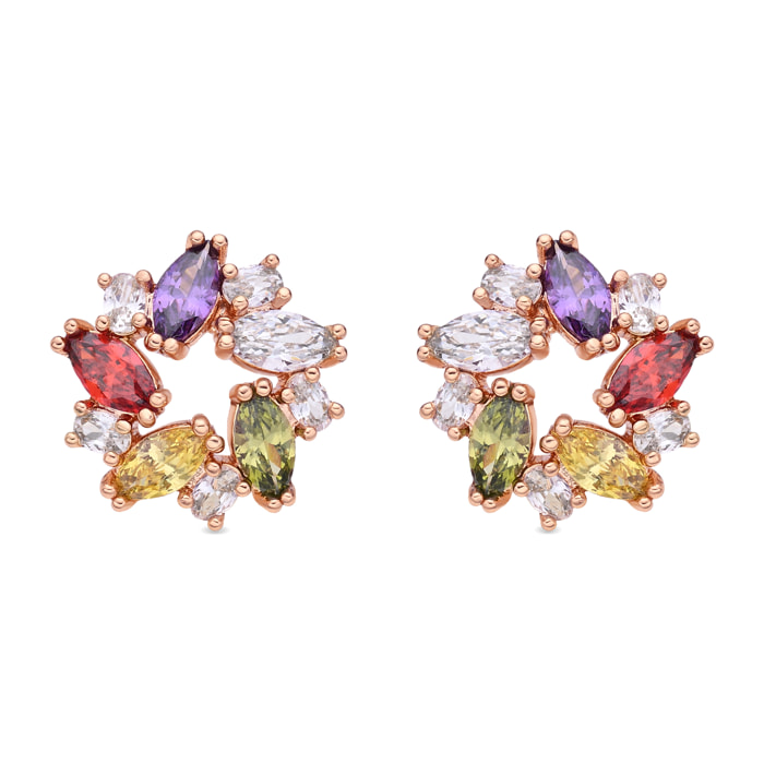 Pendientes Reyath acabado oro rosa 18k
