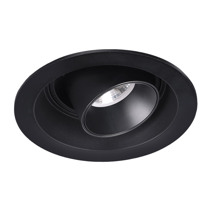 Ledsc4 LedsC4 Downlight Ajustable Mini Round 330 Lúmenes 4000K Aluminio Negro Transparente - Iluminación Moderna y Funcional para el Hogar