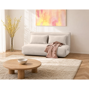 Candice - Banquette 2 places convertible clic-clac en velours côtelé - Beige