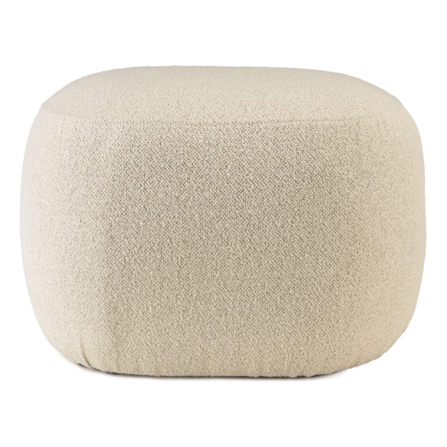 LEOPOLD - Pouf forme design n°2 en tissu petite bouclette beige