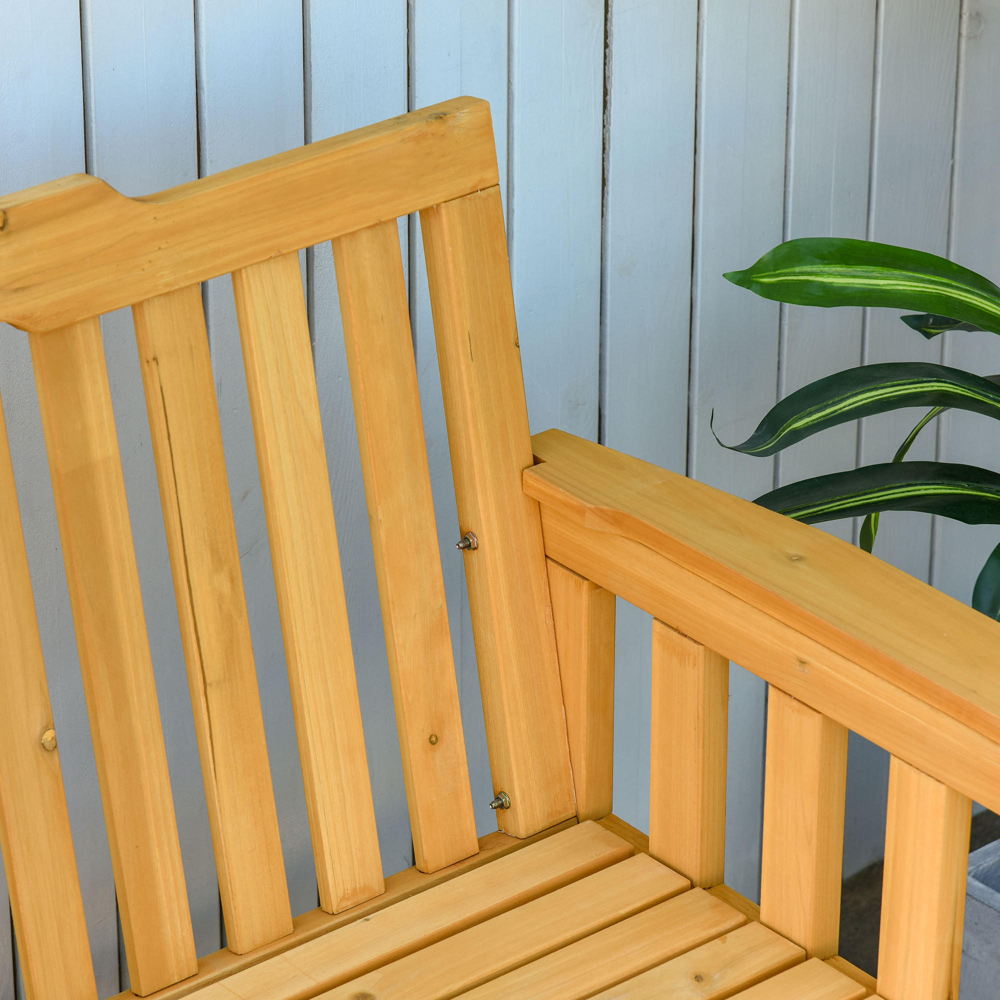 Banc à bascule de jardin 2 places style rural chic bois massif sapin pré-huilé