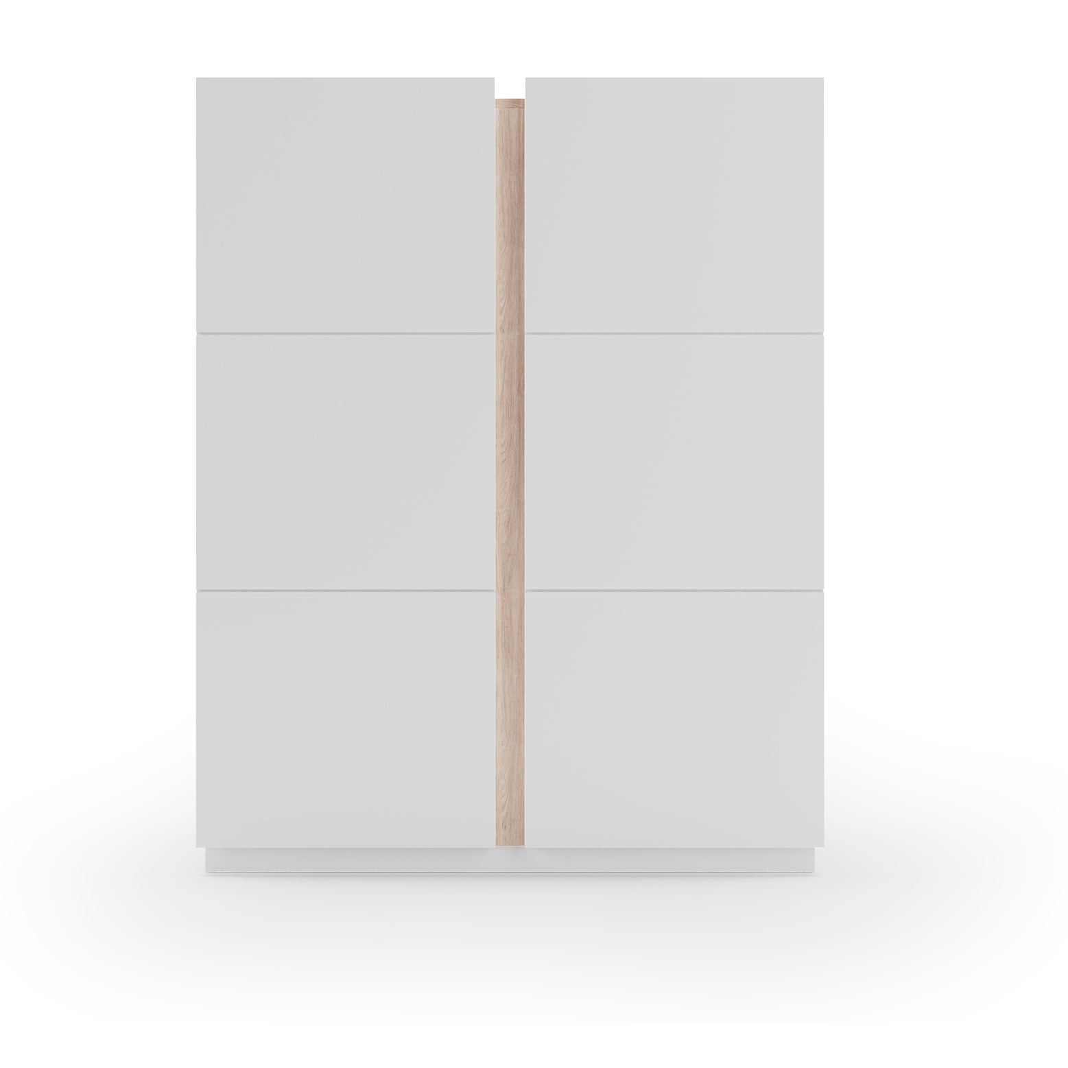 Zapatero Hessa melamina blanco detalle roble claro 122x95x35 cm