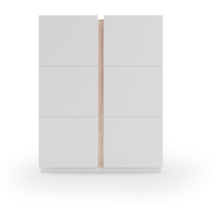 Zapatero Hessa melamina blanco detalle roble claro 122x95x35 cm
