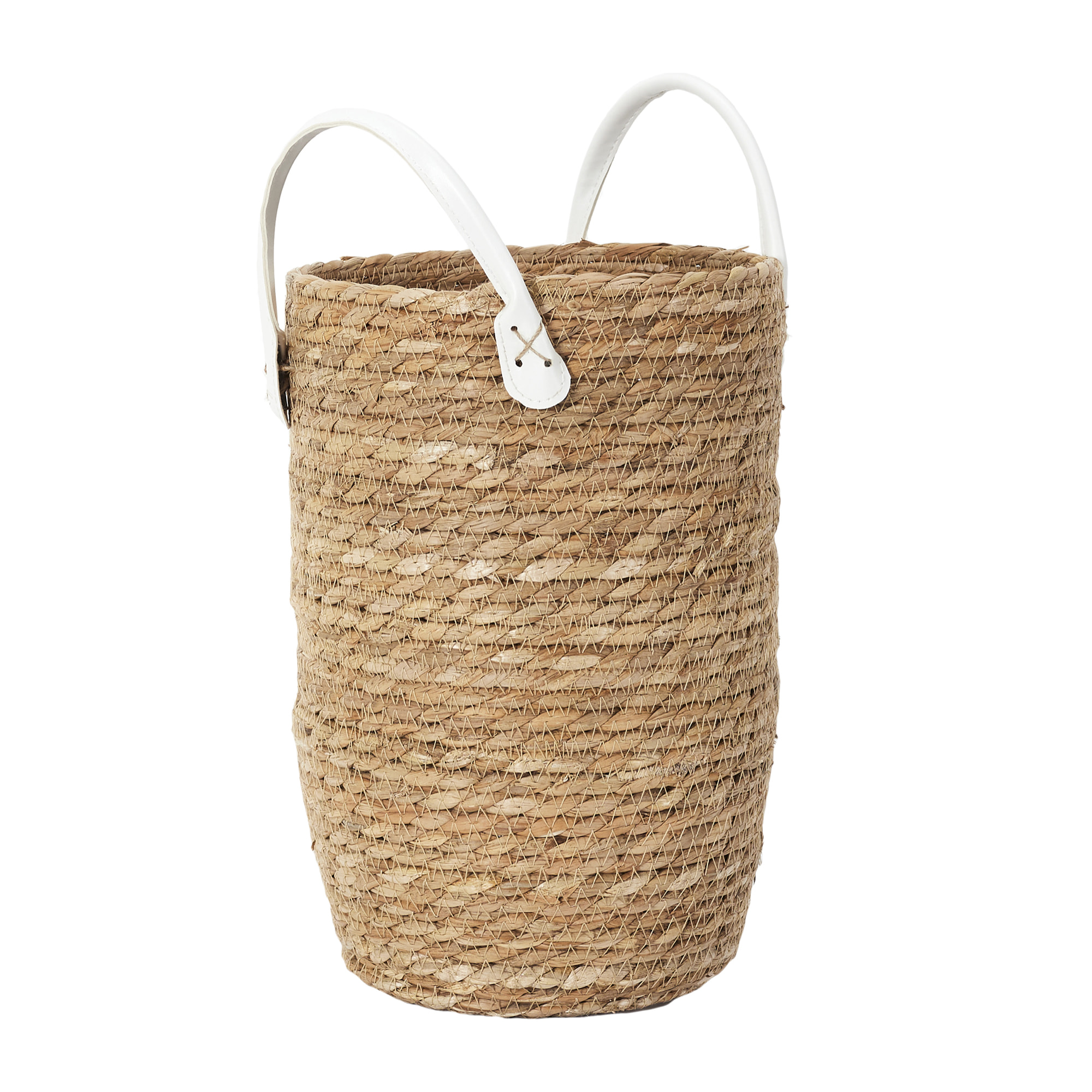 Panier Tresse Anses Imitation Cuir X3