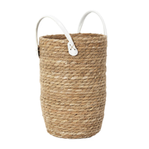 Panier Tresse Anses Imitation Cuir X3