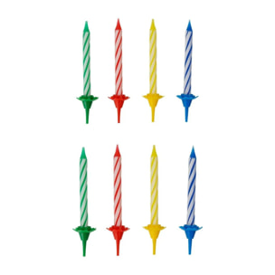 2 Lots de chacun 24 bougies d'anniversaire et 12 bobèches Fackelmann Rio Party