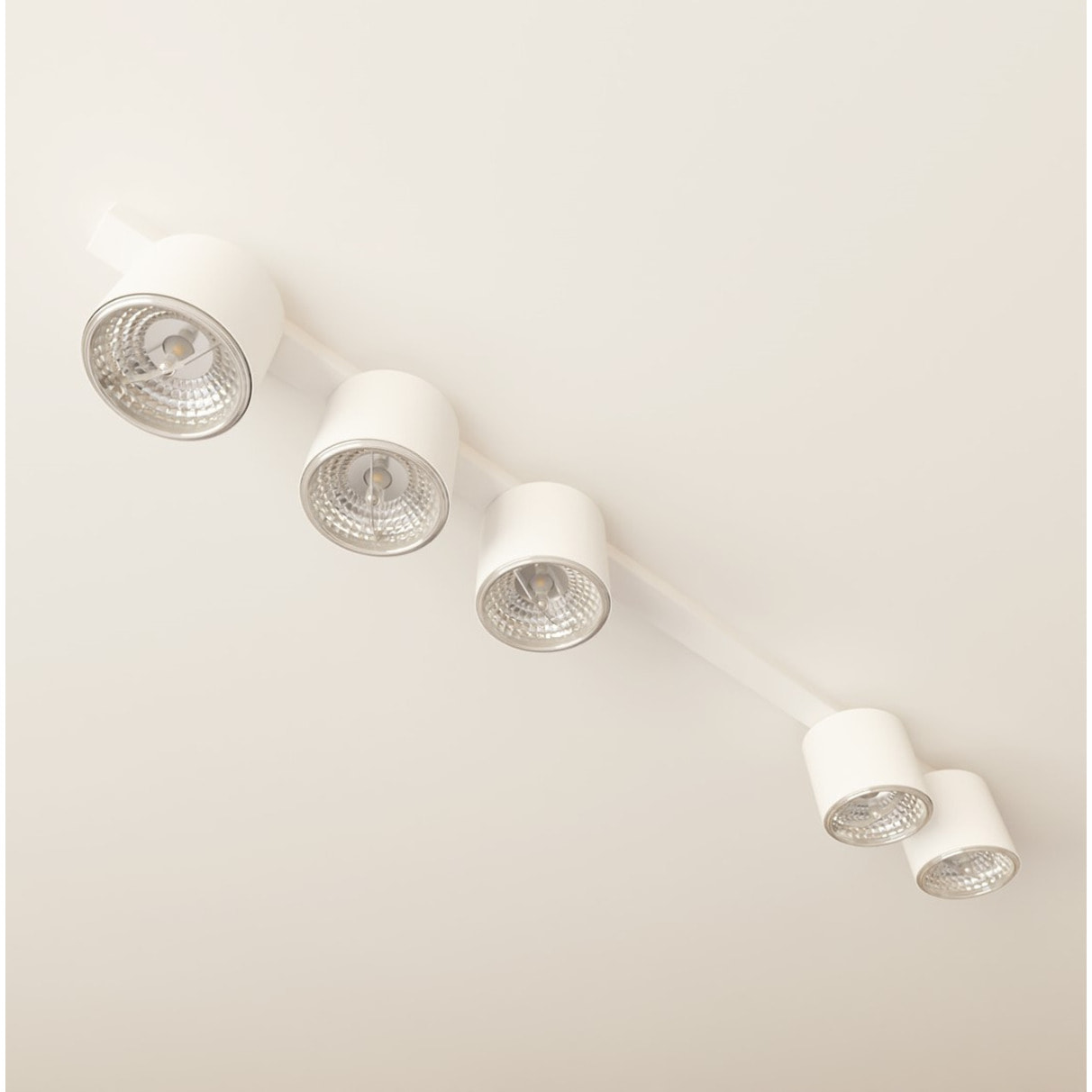 Faretto da soffitto Nano in acciaio bianco opaco