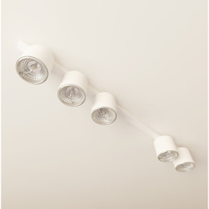 Faretto da soffitto Nano in acciaio bianco opaco