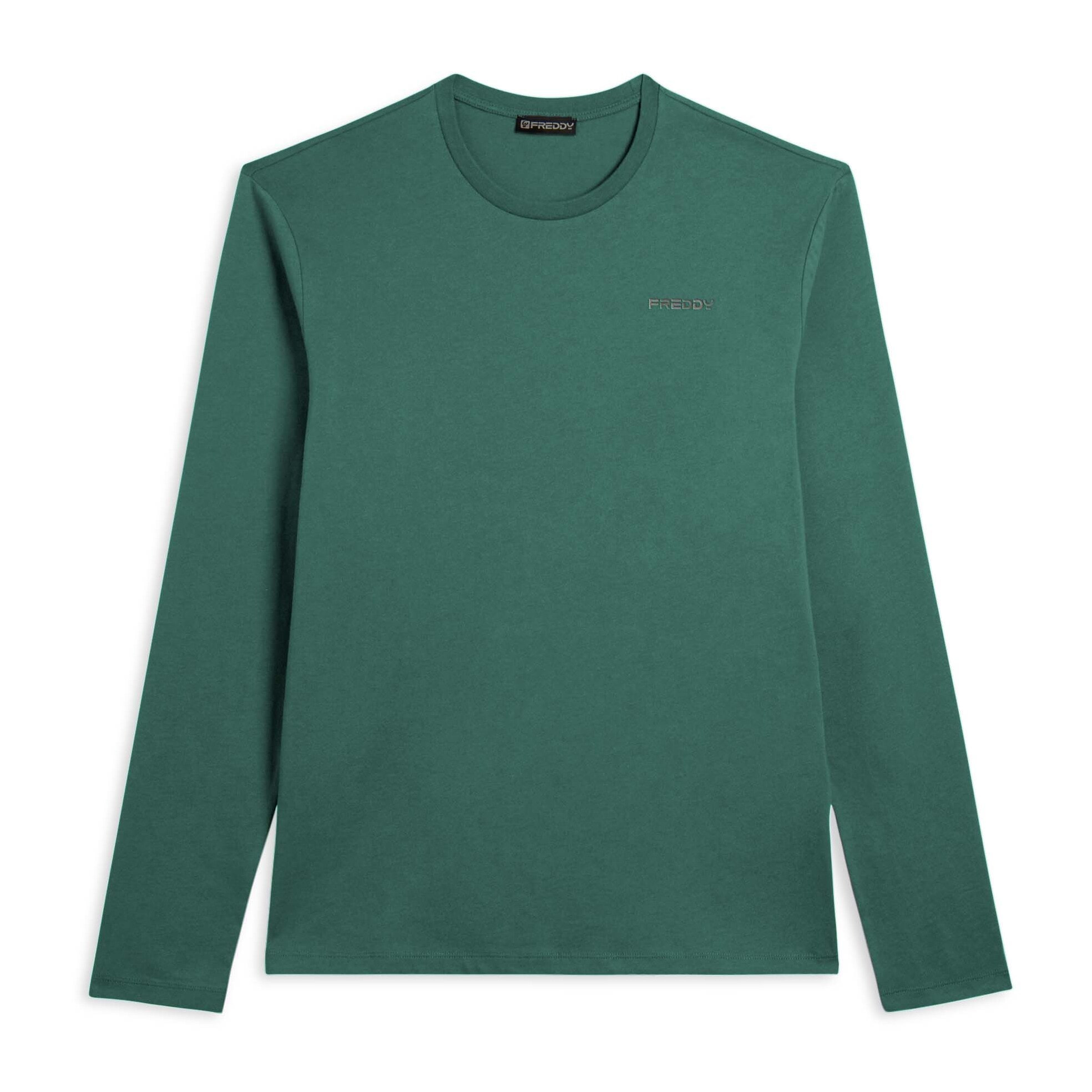 T-shirt manica lunga in cotone con logo lato cuore