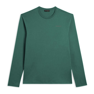 T-shirt manica lunga in cotone con logo lato cuore