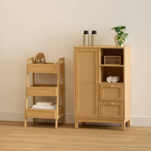 Meuble de salle de bain 1 porte Cane marron