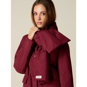 Oltre - Piumino in nylon con sciarpa puffy coordinata - Bordeaux