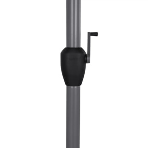 Parasol droit rond "Loompa" ardoise 3m en aluminium