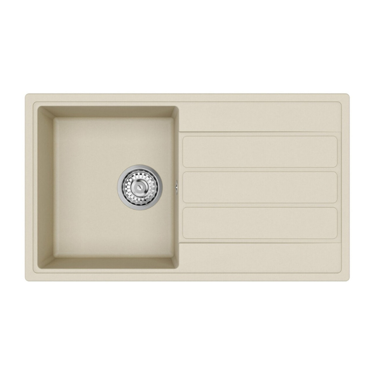 76x44 cm évier avec égouttoir réversible en Granite, à encastrer, jasmin (SATSINKGE3J)