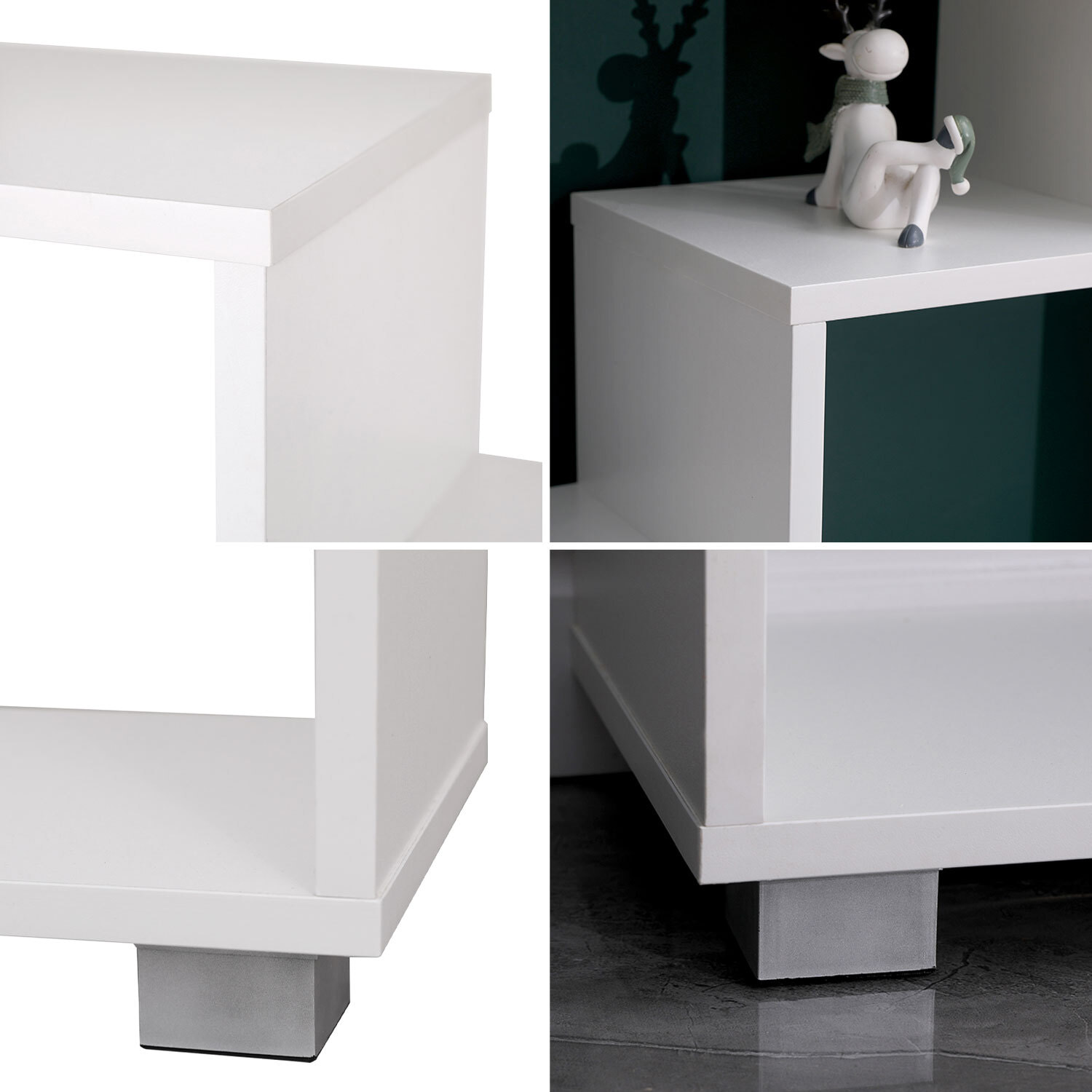 Bibliothèque 11 étagères multiformes blanche EMILY