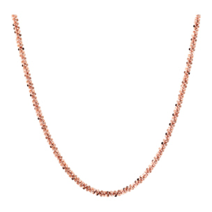 Collana in Argento 925 placcato Oro Rosa 18Kt con Catena Margherita Lucida