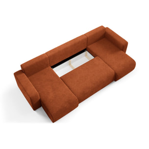 GLORIA - Canapé panoramique 6 places en tissu terra