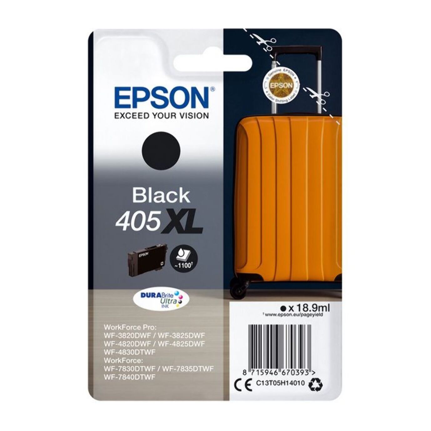 Cartouche d'encre EPSON Originale 405 XL Haute Capacité Noire - C13T05H14010