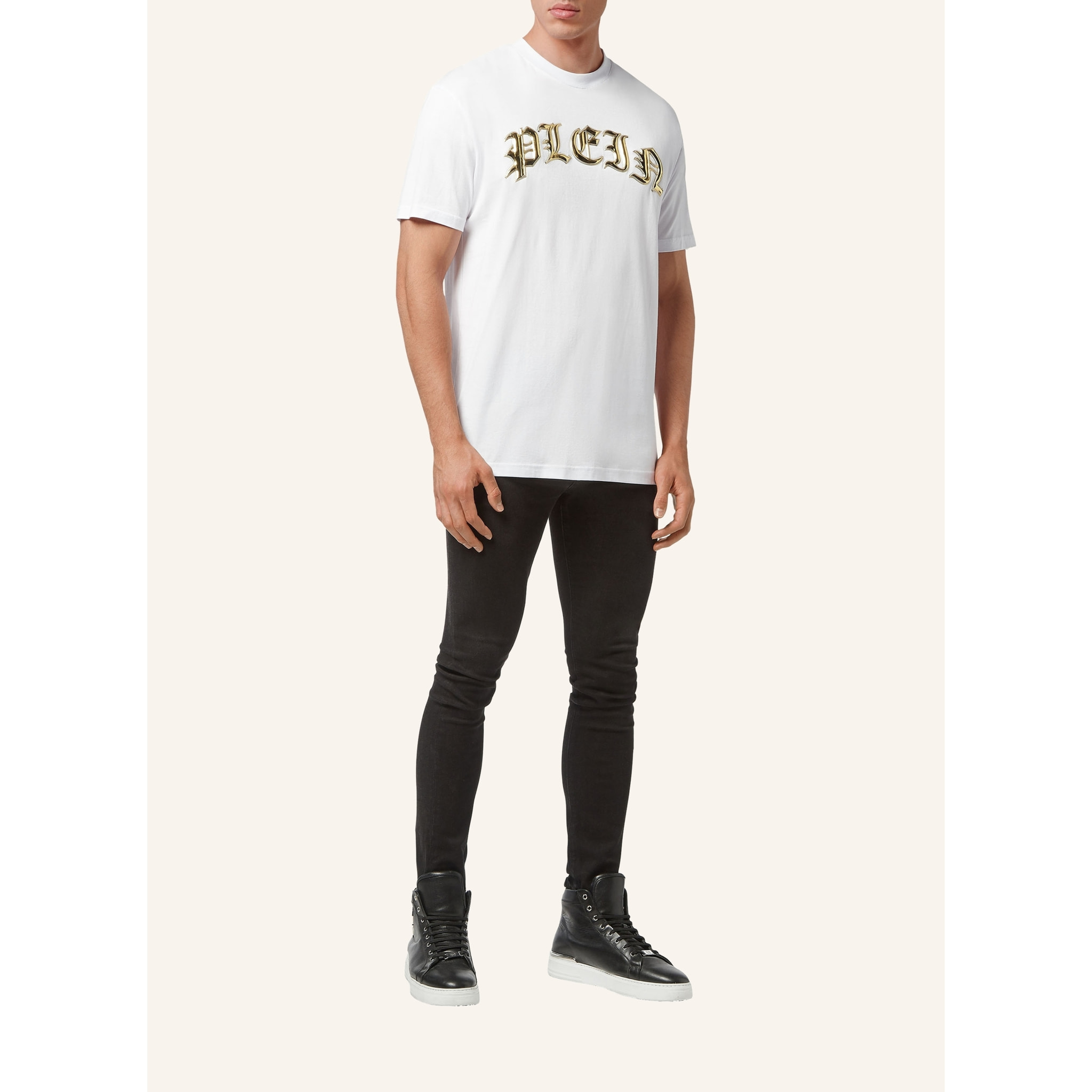 PHILIPP PLEIN Camiseta de cuello redondo y manga corta GOTHIC PLEIN
