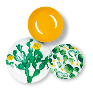 Service de table 18 pièces Excelsa – Color Cactus, Porcelaine Multicolore