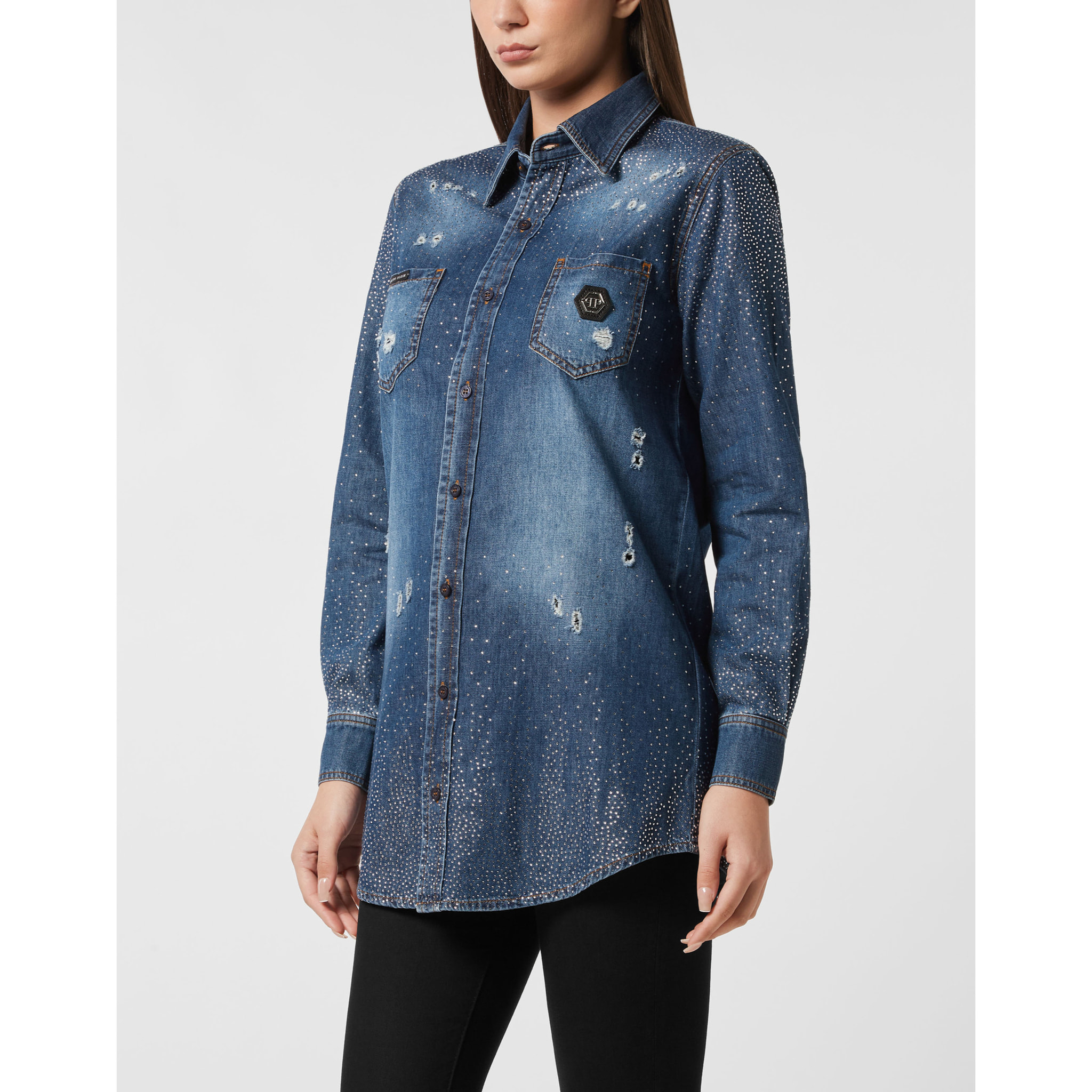 PHILIPP PLEIN Camisa vaquera