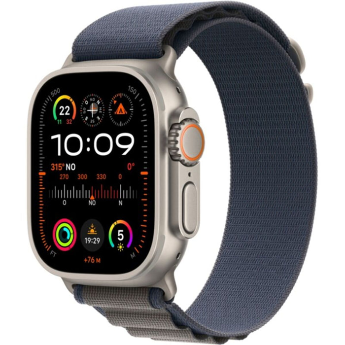 Montre connectée APPLE WATCH Ultra 2 Cellular 49MM Titane/Boucle Alpine Bleu M