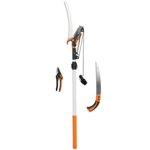 Élagueur télescopique 2 en 1 scie sécateur perche alu max. 2 m