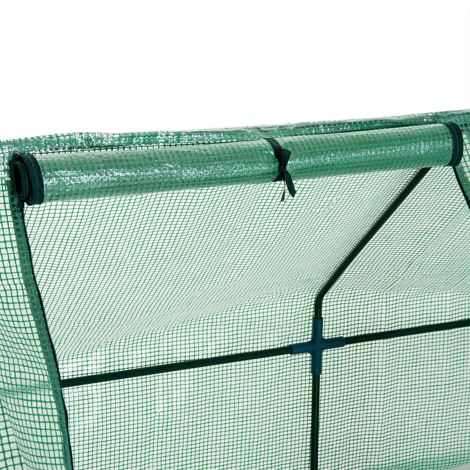 Invernadero de Exterior Invernadero de Jardín 270x90x90 cm Tipo Caseta con 3 Ventanas Marco de Acero y Cubierta de PE 140g/Ã£Å½Â¡ para Cultivo Plantas Flores Tomates Verde