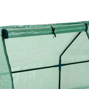 Invernadero de Exterior Invernadero de Jardín 270x90x90 cm Tipo Caseta con 3 Ventanas Marco de Acero y Cubierta de PE 140g/Ã£Å½Â¡ para Cultivo Plantas Flores Tomates Verde