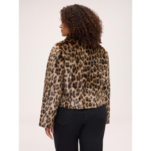 Fiorella Rubino - Giacca corta peluches animalier - Marrone