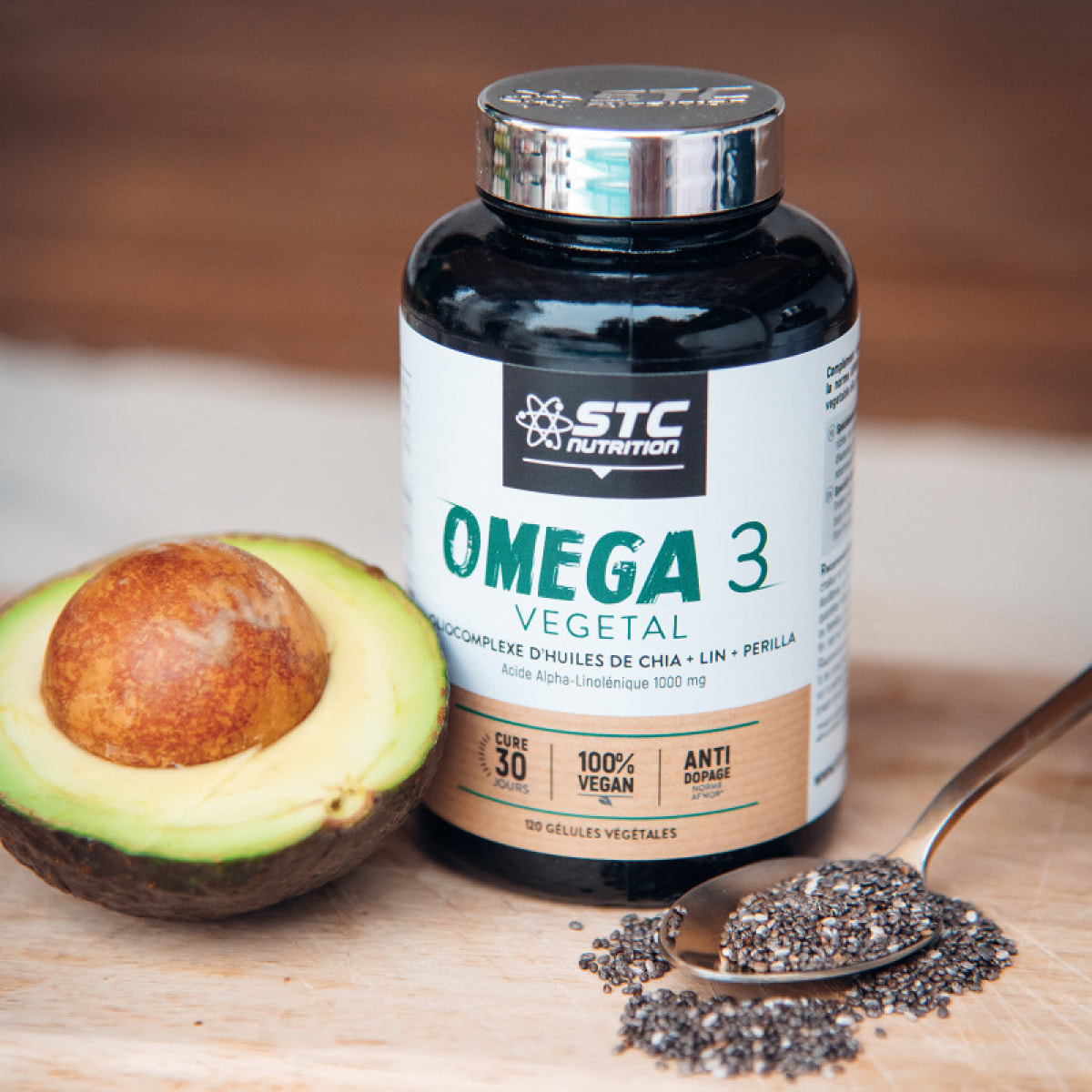 - Omega 3 VEGETAL - Complément alimentaire aux huiles végétales de Lin, Chia & Perilla - Source d'acides gras essentiels 100% végétale - Maintien fonction cardio-vasculaires - Lot de 3