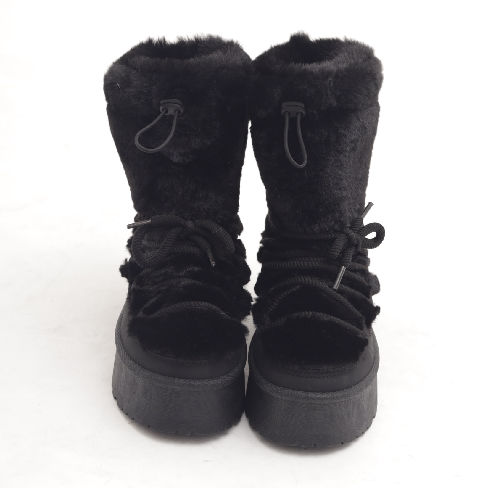 STIVALETTO MAMMUT LACCI FUR NERO