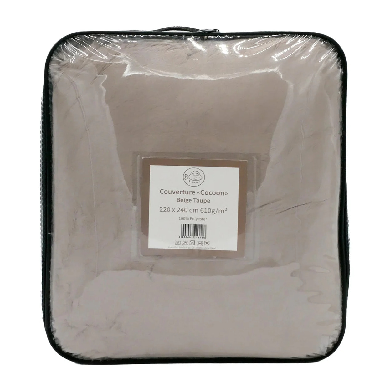 Couverture imitation "Lapin" - Cocoon Beige Taupe - 220x240cm - 610g/m²