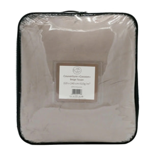 Couverture imitation "Lapin" - Cocoon Beige Taupe - 220x240cm - 610g/m²