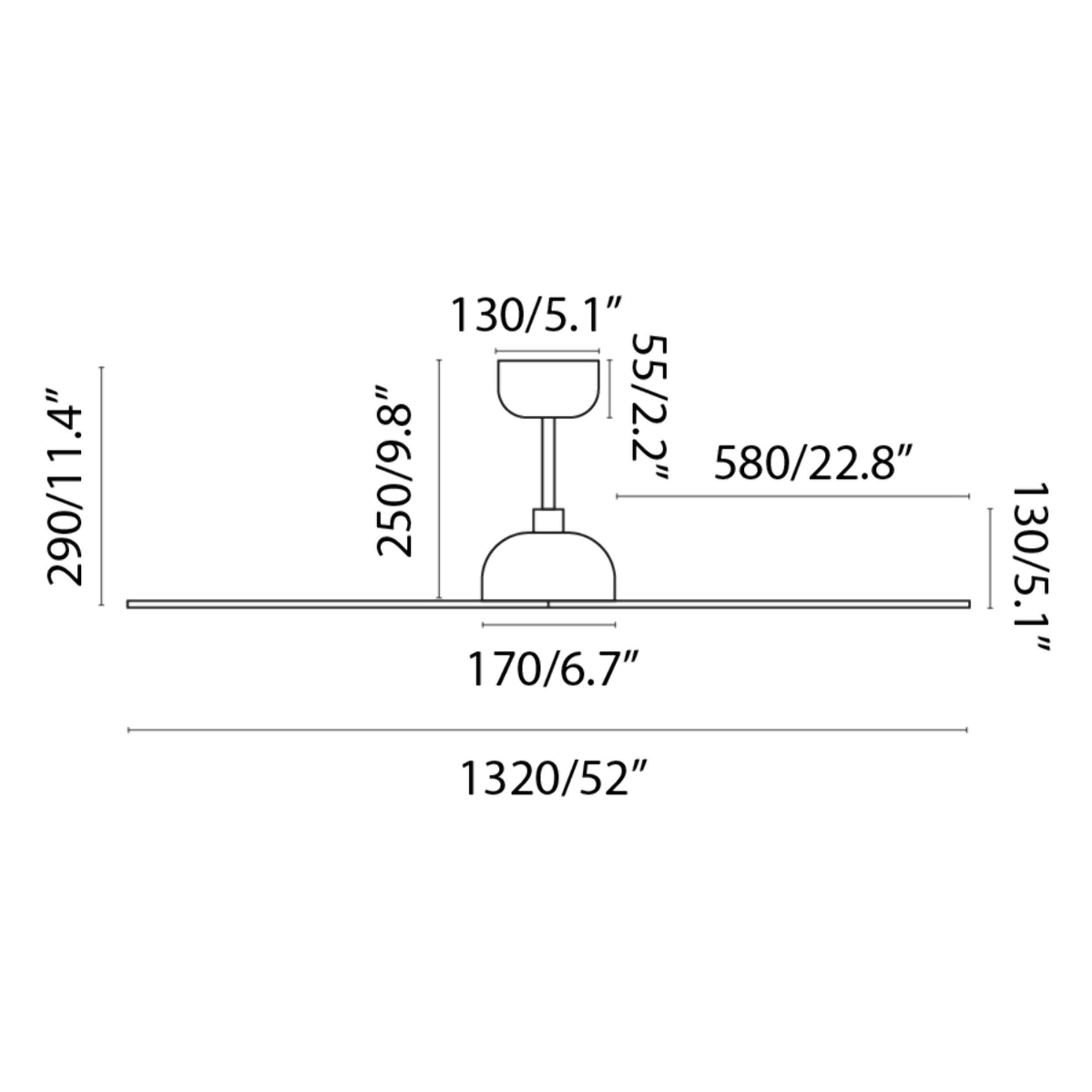 GOTLAND Ø1320MM NEGRO 3 PALAS MADERA IOT