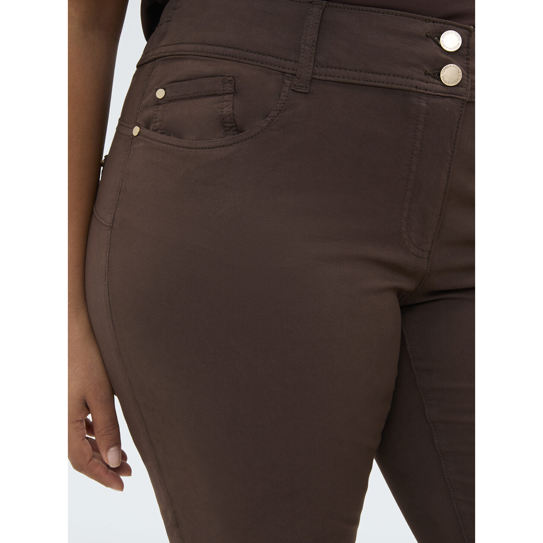 Fiorella Rubino - Pantaloni Skinny cotone - Marrone